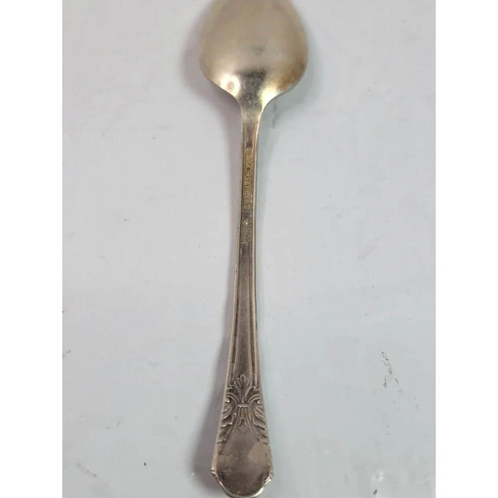 Vintage Wm Rogers Mfg Co Original Rogers Silverplate Serving Spoon Floral